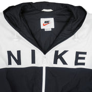 Nike - Black & White Zip-Up Hooded Jacket 1990s X-Large Vintage Retro