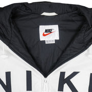 Nike - Black & White Zip-Up Hooded Jacket 1990s X-Large Vintage Retro