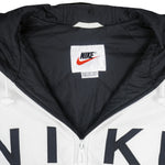 Nike - Black & White Zip-Up Hooded Jacket 1990s X-Large Vintage Retro