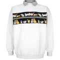 Vintage - Grey Cats Crew Neck Sweatshirt 1990s Large Vintage Retro