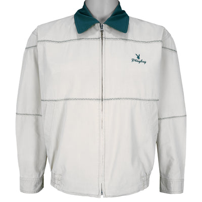 Playboy - Grey Zip-Up Jacket 1990s Medium