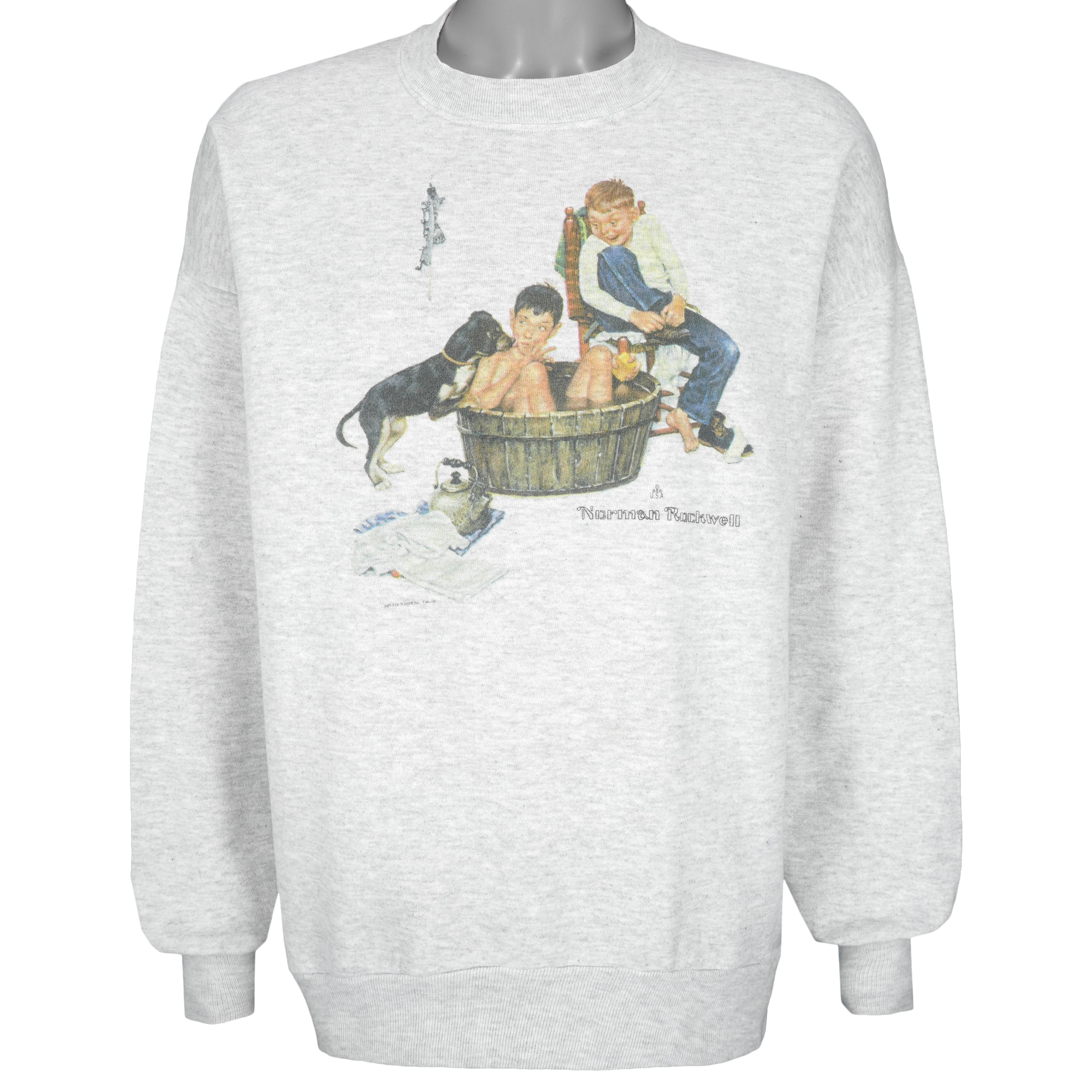 Vintage - Norman Rockwell Crew Neck Sweatshirt 1990s XX-Large Vintage Retro