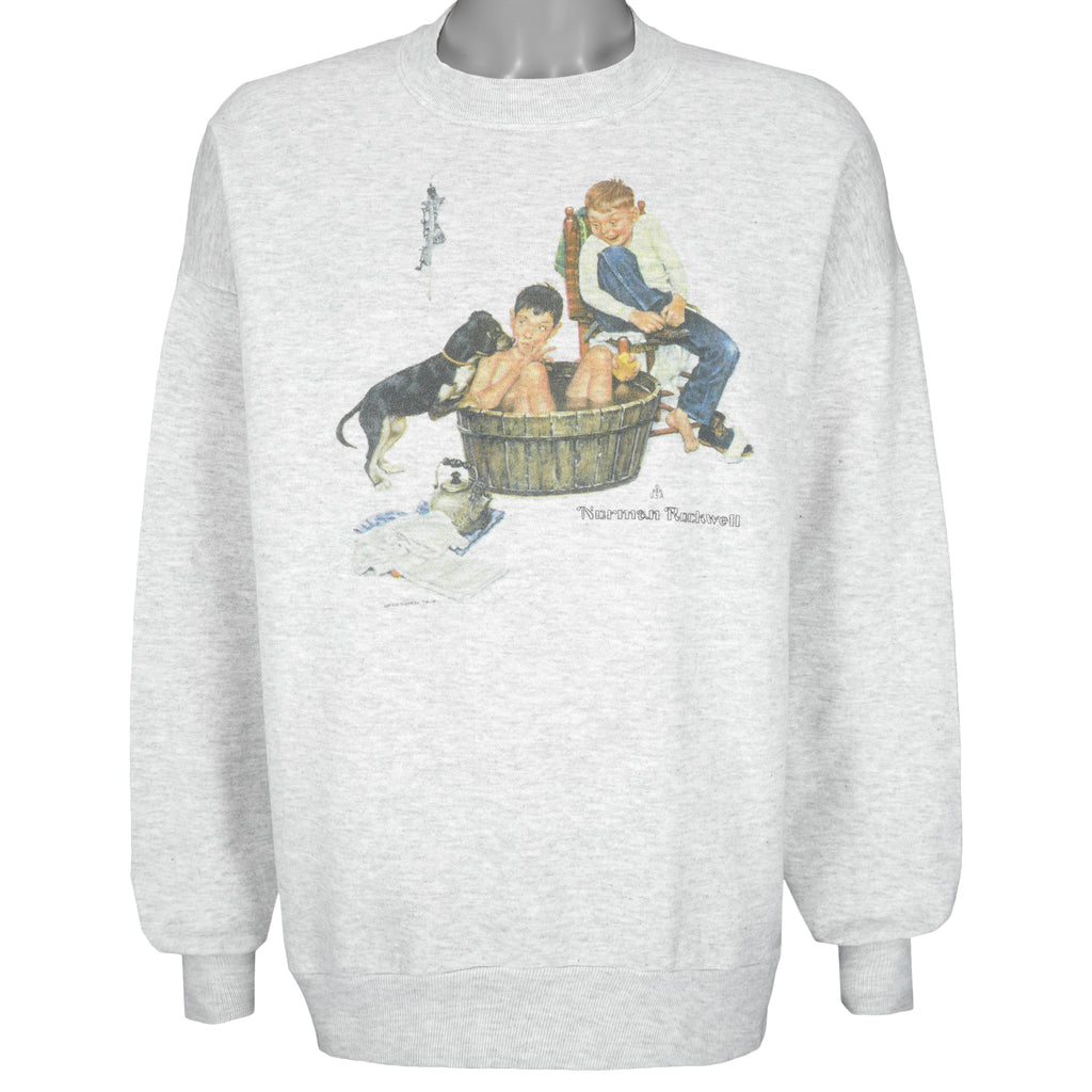 Vintage - Norman Rockwell Crew Neck Sweatshirt 1990s XX-Large Vintage Retro