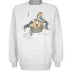Vintage - Norman Rockwell Painting Boys & Dog Crew Neck Sweatshirt 1990s XX-Large