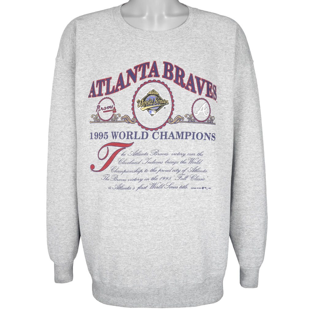 MLB (Lee) - Braves World Champions Crew Neck Sweatshirt 1995 X-Large Vintage Retro Baseball