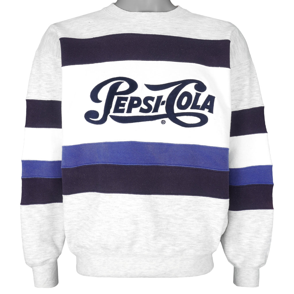 Vintage - Pepsi Cola Embroidered Crew Neck Sweatshirt 1990s Large Vintage Retro