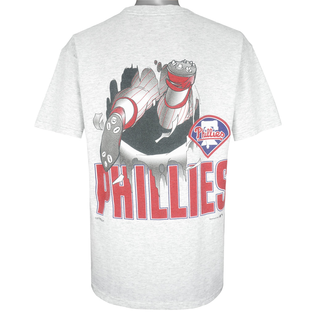 MLB (Nutmeg) - Philadelphia Phillies Breakout T-Shirt 1990s X-Large Vintage Retro Baseball