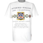 NHL (Nutmeg) - Pittsburgh Penguins Champions T-Shirt 1991 Large