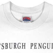 NHL (Nutmeg) - Pittsburgh Penguins Champions T-Shirt 1991 Large Vintage Retro Baseball