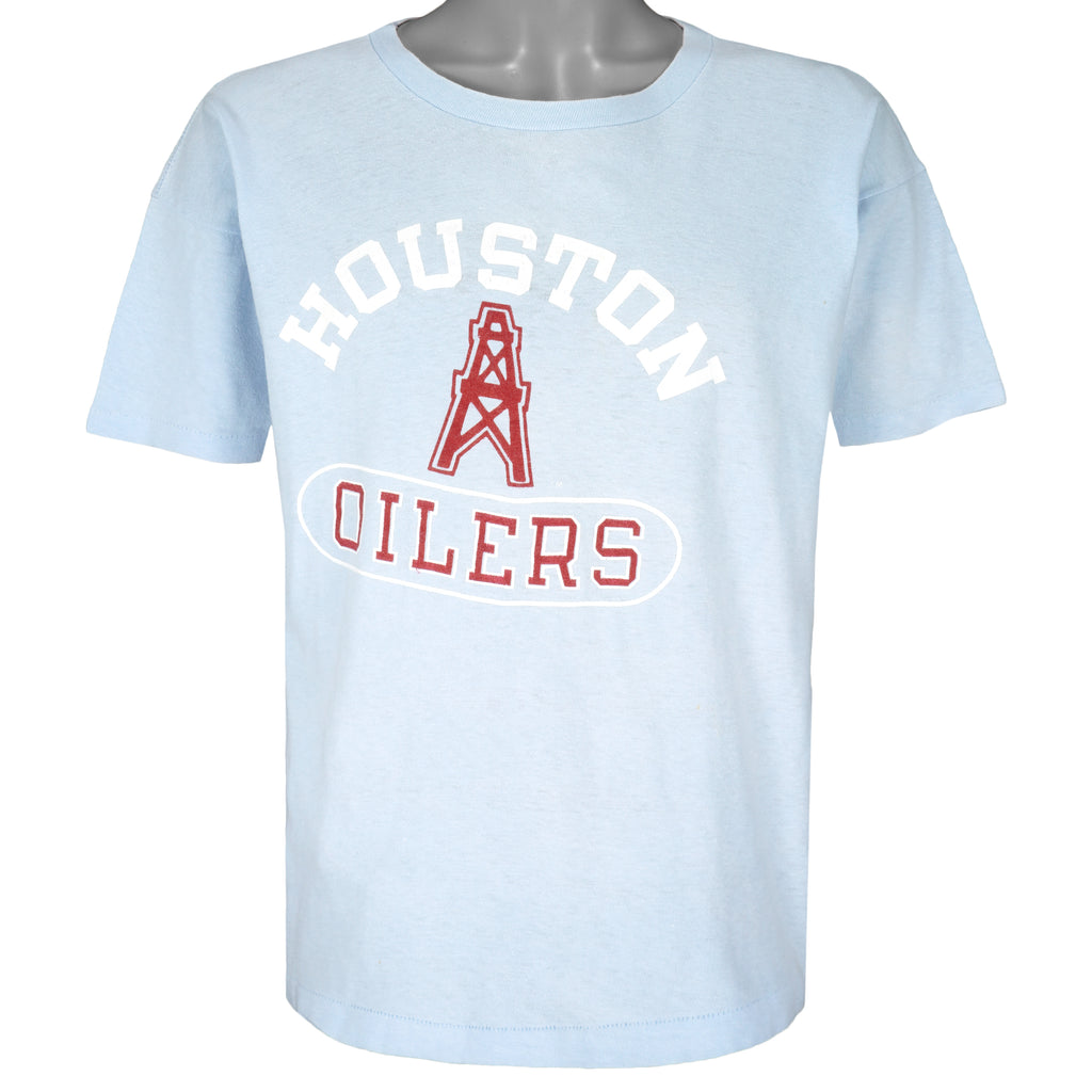 Champion - Blue Houston Oilers T-Shirt 1990s X-Large Vintage Retro Football