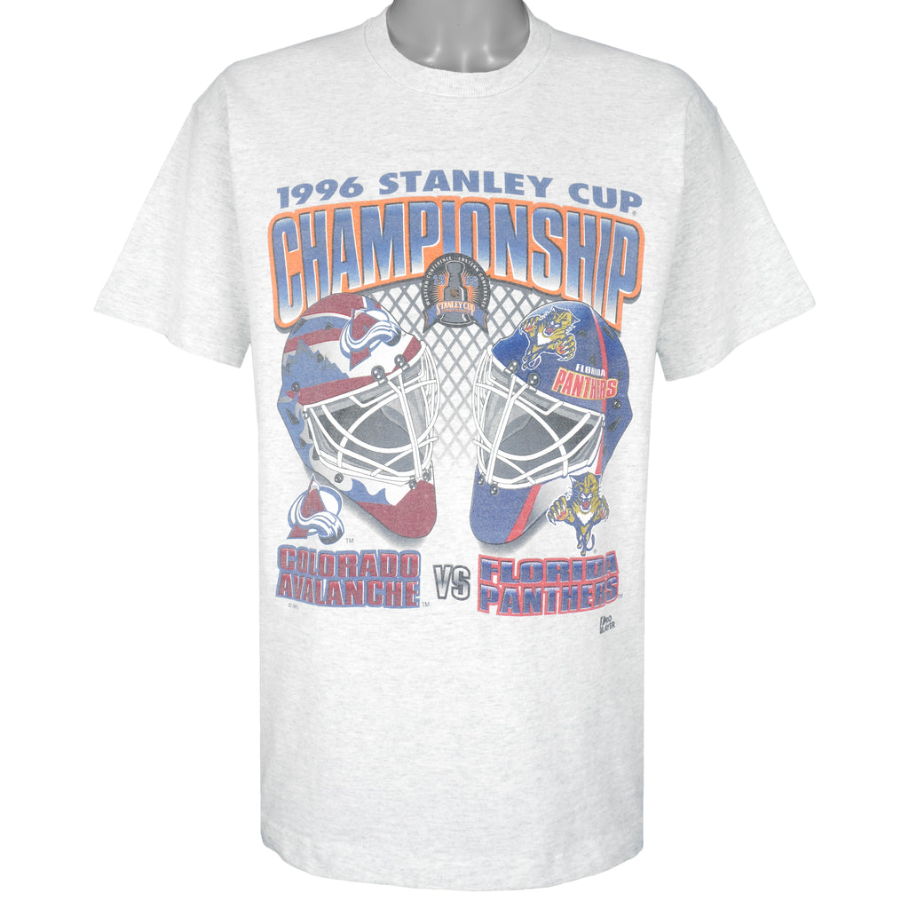 NHL - Avalanche vs Panthers, Stanley Cup Champions T-Shirt 1996 Large Vintage Retro Hockey