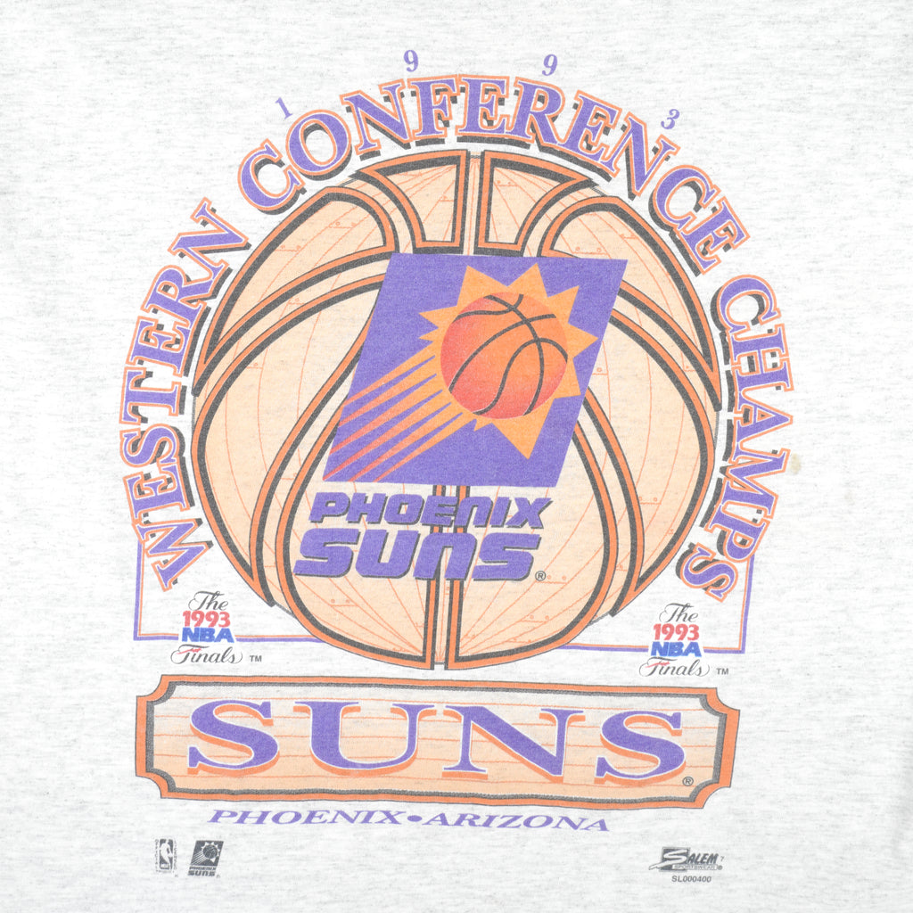 NBA (Salem) - Grey Phoenix Suns T-Shirt 1993 X-Large Vintage Retro Basketball