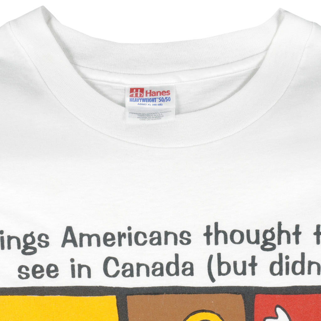 Vintage - Things Americans Thought Theyd See in Canada T-Shirt 1990s X-Large Vintage Retro
