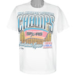 NBA (Salem) - San Antonio Spurs Midwest Division Champs T-Shirt 1995 Large