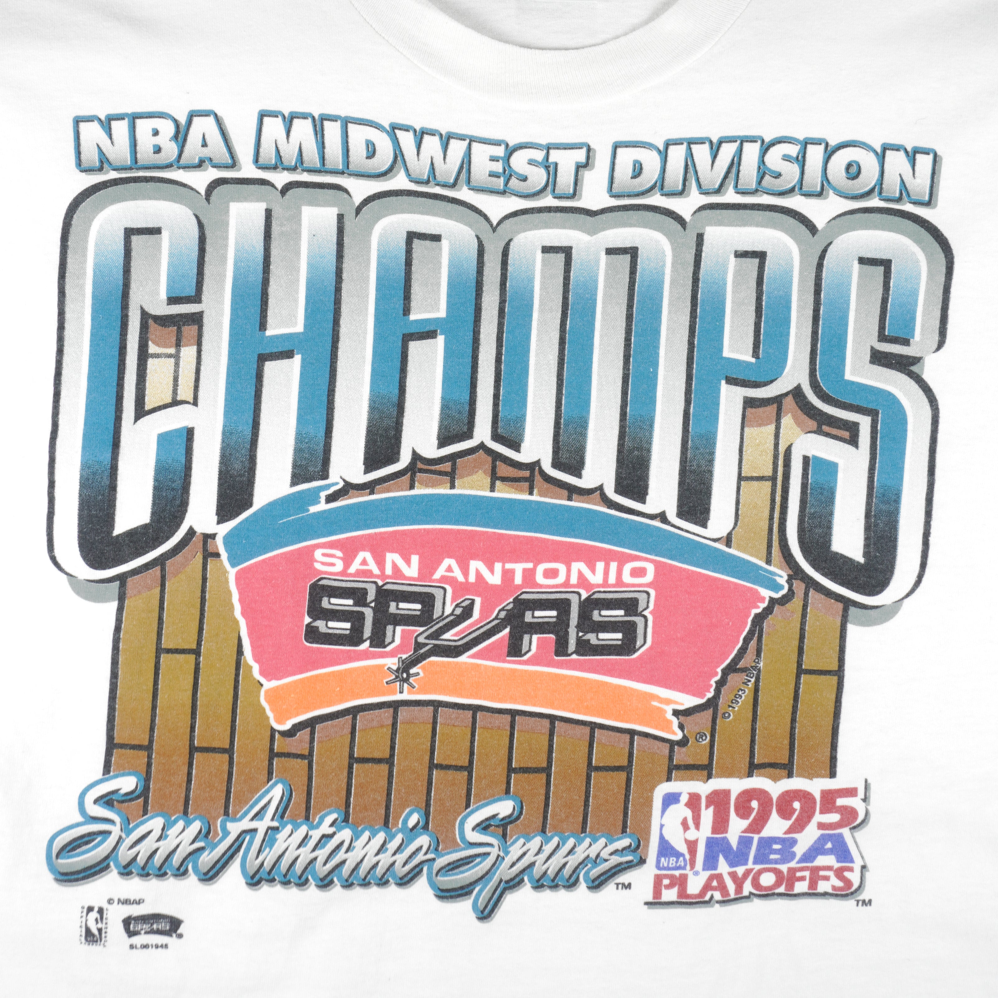 Vintage 1999 NBA Champions San Antonio Spurs Tultex Medium T 
