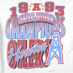 NFL (Fruit Of The Loom) - Houston Oilers, AFC Champions T-Shirt 1993 X-Large Vintage Retro Football