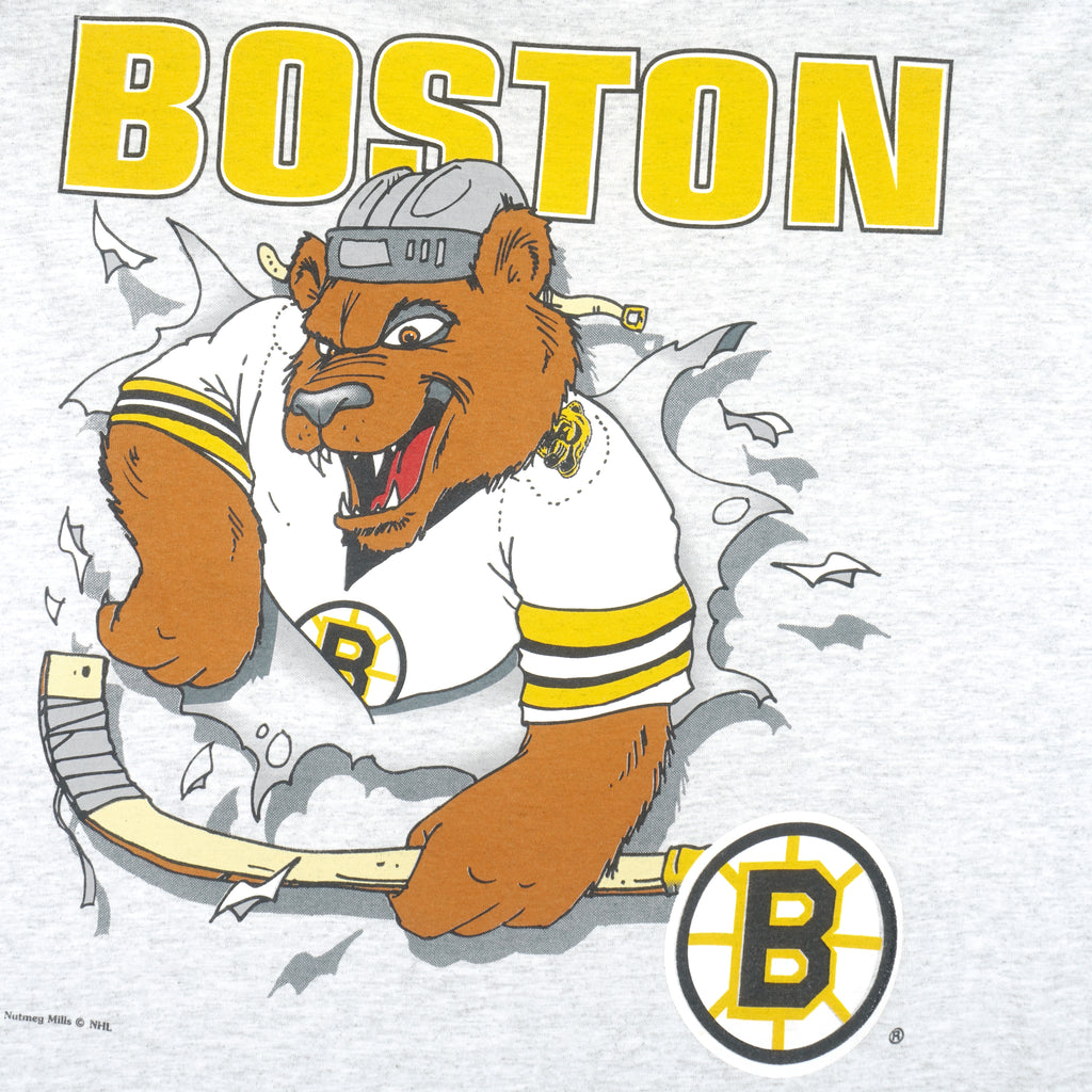 NHL (Nutmeg) - Boston Bruins Breakout T-Shirt 1990s X-Large Vintage Retro Hockey