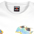 Vintage (Signal Sport) - White Habitat Fish T-Shirt 1990s X-Large Vintage Retro