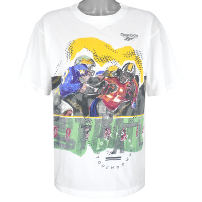 Reebok - White Football Touchdown T-Shirt 1990s Large