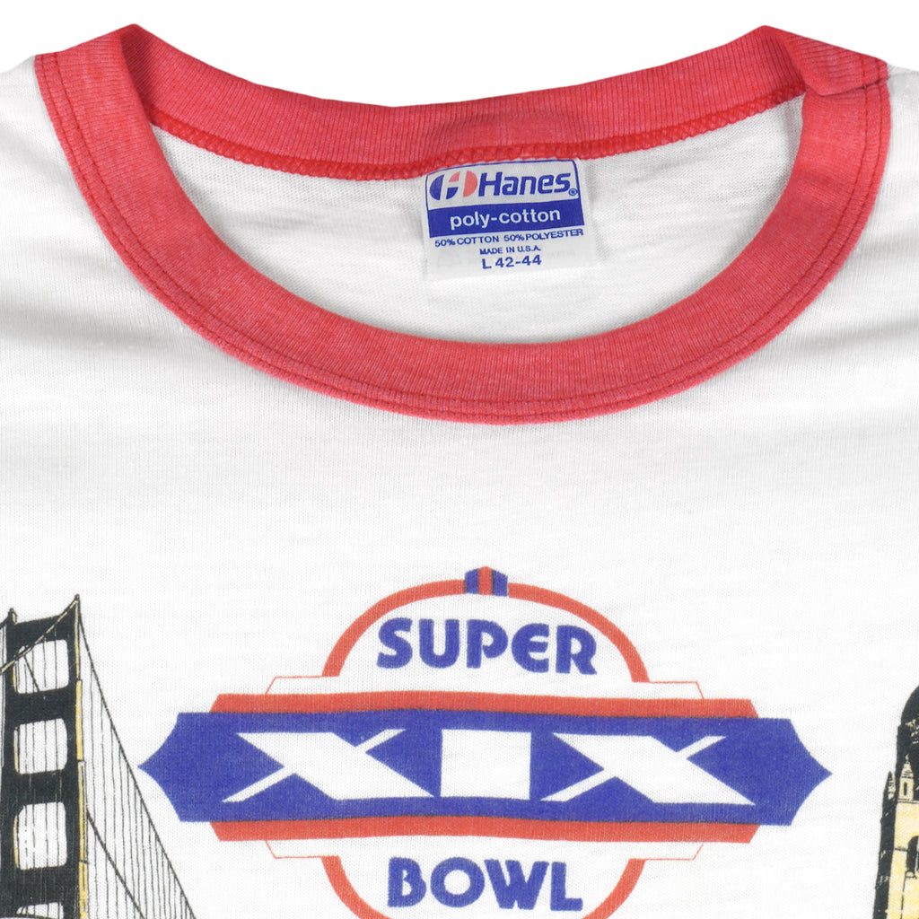 NFL (Hanes) - Super Bowl 19th, NFC VS AFC Champions T-Shirt 1985 Large Vintage Retro Football