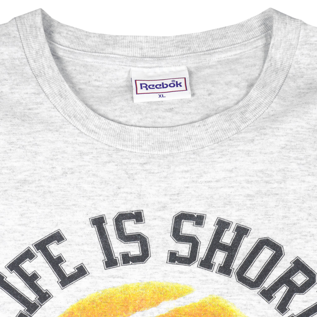 Reebok - Life Is Short Play Hard T-Shirt 1990s X-Large Vintage Retro