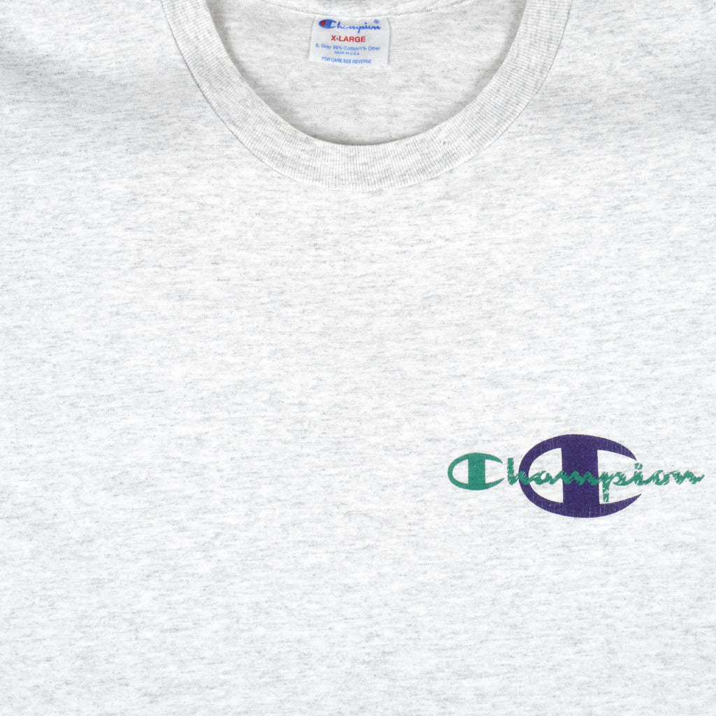 Champion - Grey Classic T-Shirt 1990s X-Large Vintage Retro