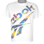 Reebok - White Big Logo T-Shirt 1990s Medium