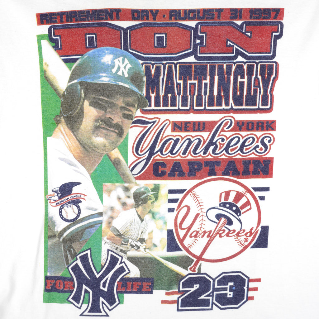 MLB (Delta) - Yankees Don Mattingly T-Shirt 1997 X-Large Vintage Retro Baseball