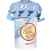 NHL (Magic Johnson Ts) - St. Louis Blues All Over Print T-Shirt 1991 Large Vintage Retro Hockey