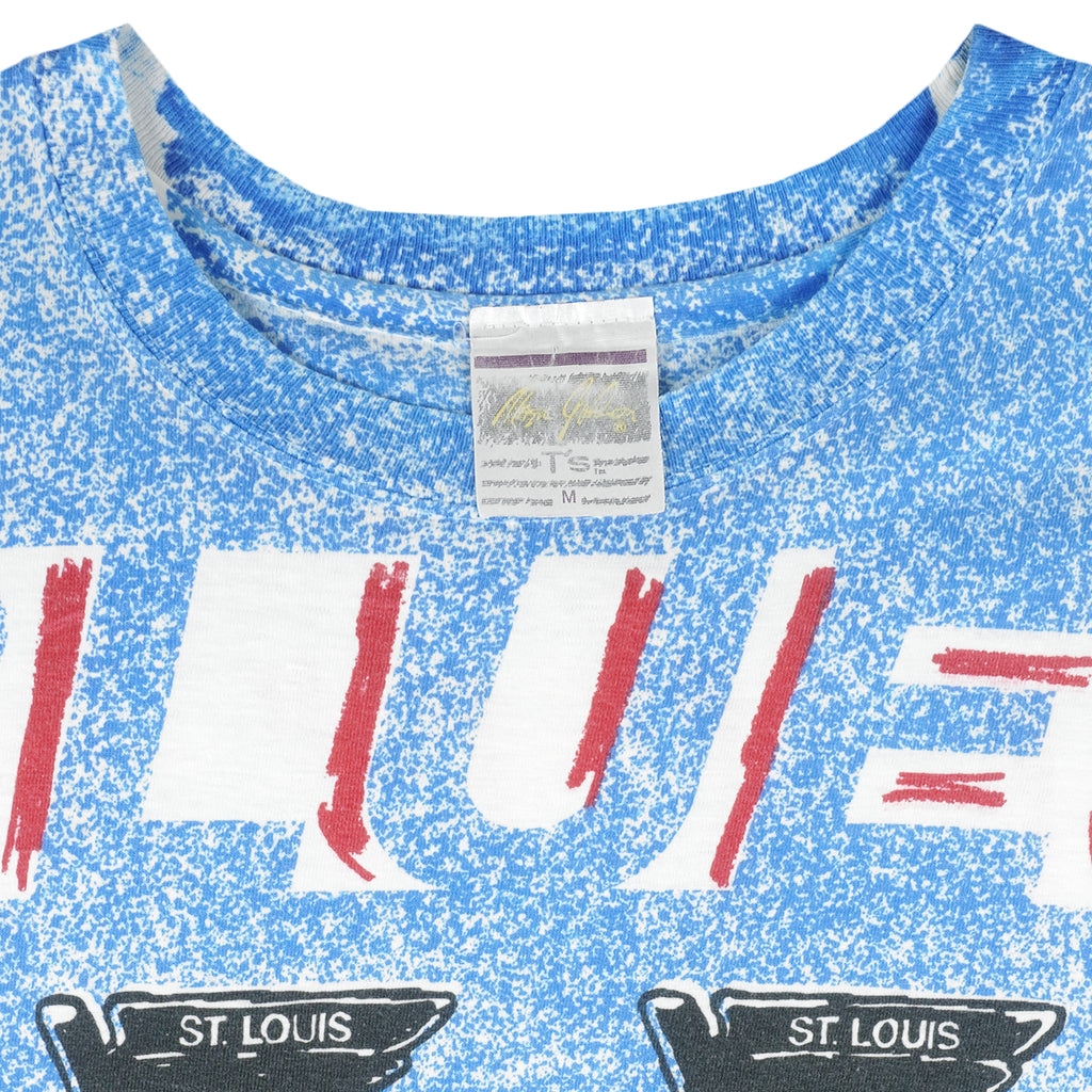 NHL (Magic Johnson Ts) - St. Louis Blues All Over Print T-Shirt 1991 Large Vintage Retro Hockey