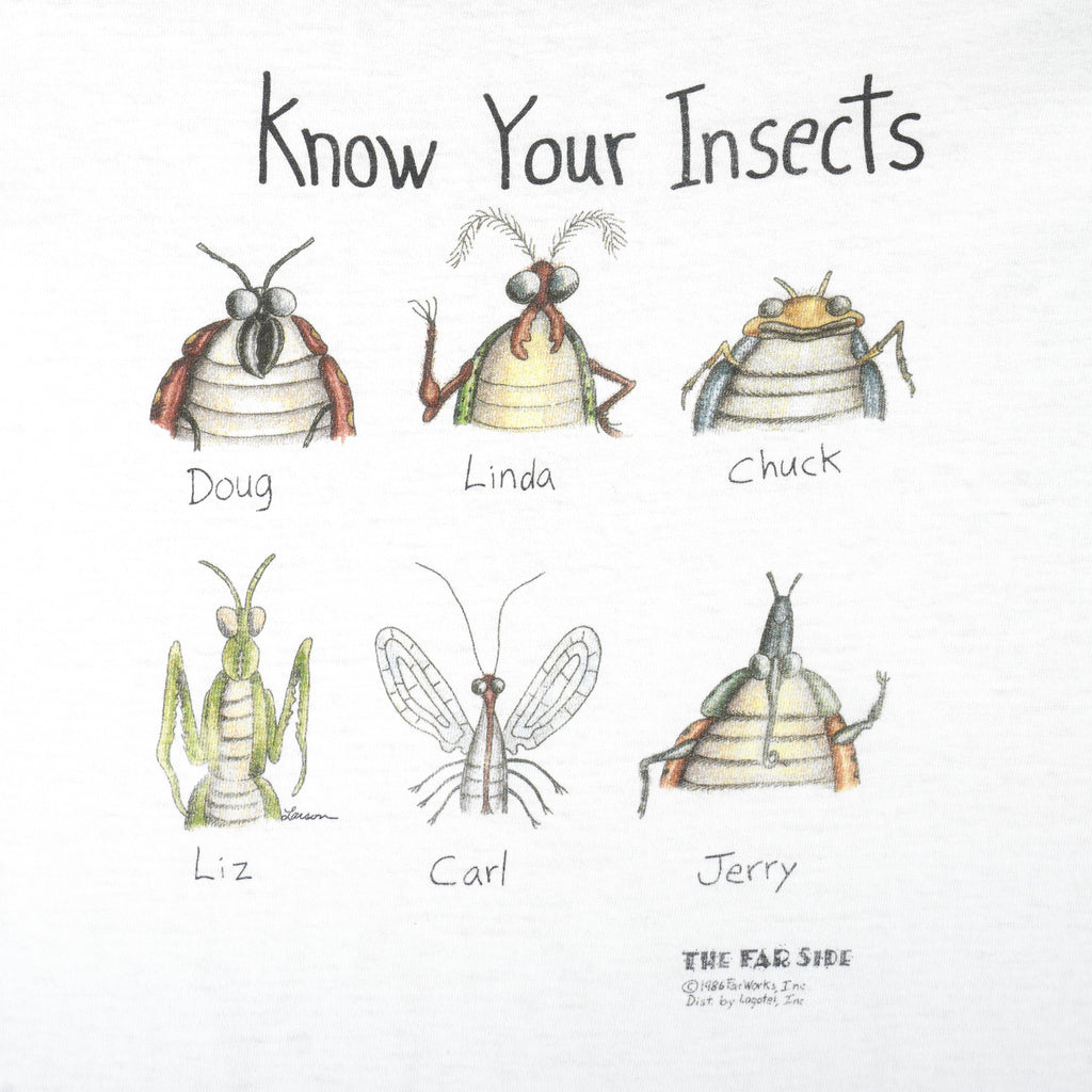 Vintage (The Far Side) - Know Your Insects Deadstock T-Shirt 1986 X-Large Vintage Retro