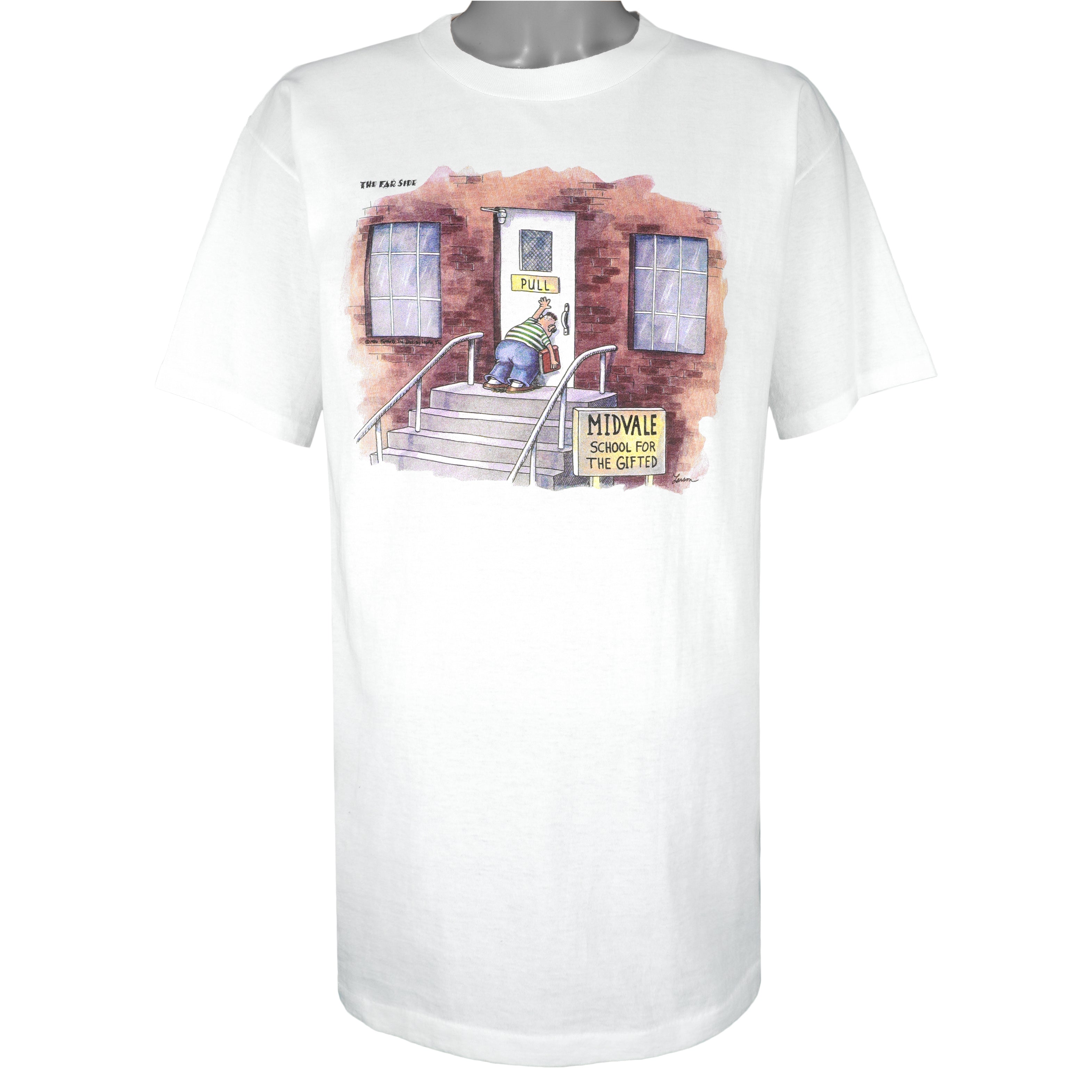 Vintage (The Far Side) - Midvale, School For The Gifted Deadstock T-Shirt 1986 Large Vintage Retro