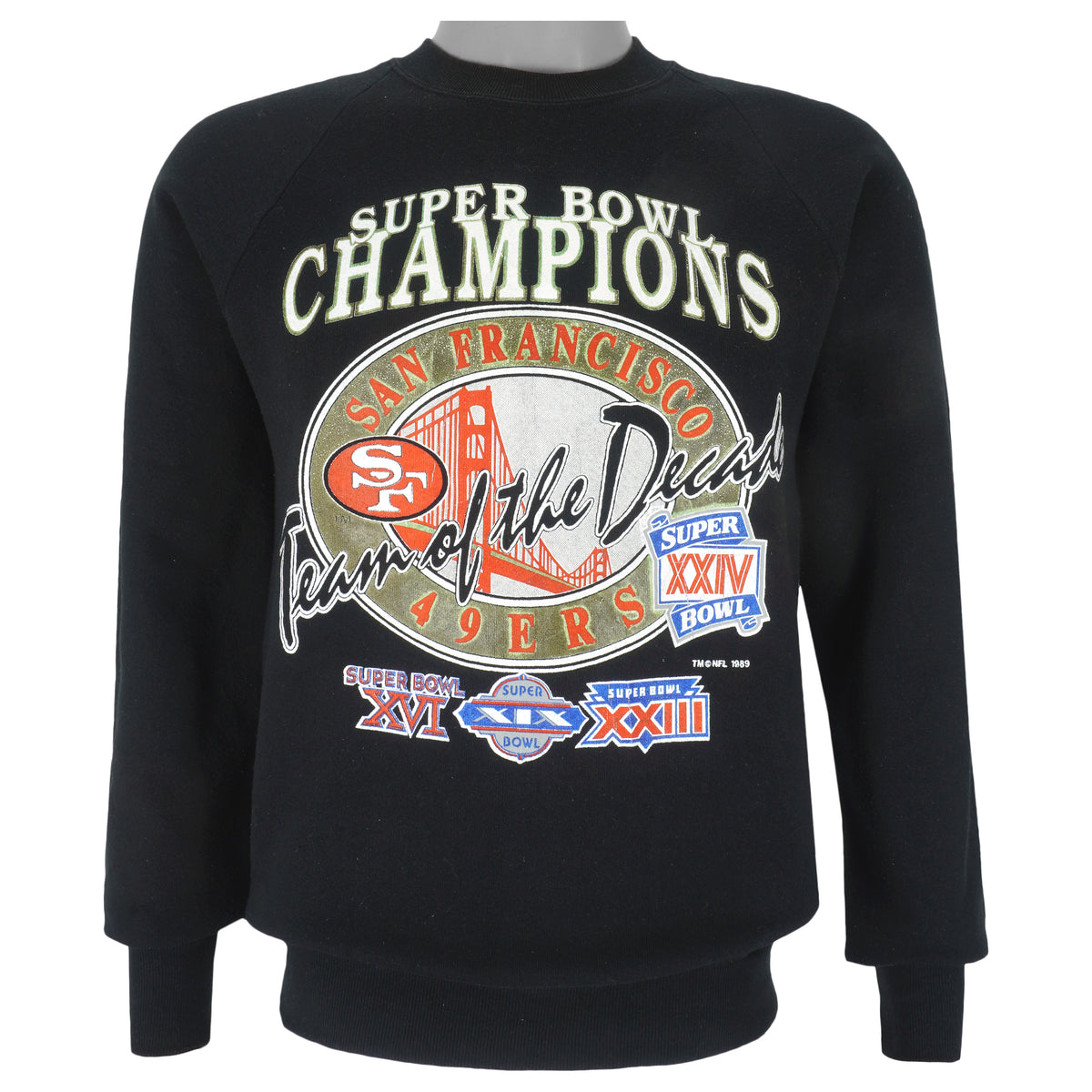 NFL (Jerzees) - 49ers Super Bowl Champions Sweatshirt 1989 Medium Vintage Retro Football