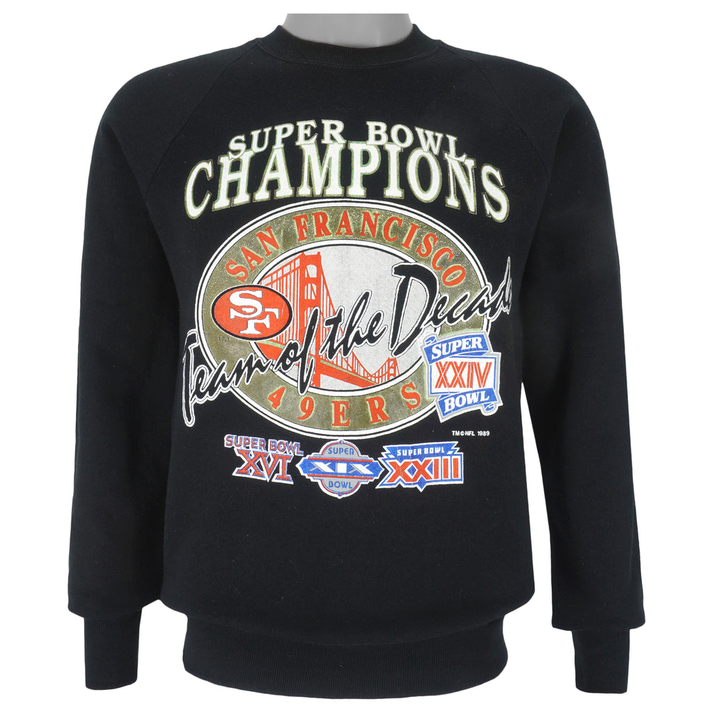 NFL (Jerzees) - 49ers Super Bowl Champions Sweatshirt 1989 Medium Vintage Retro Football
