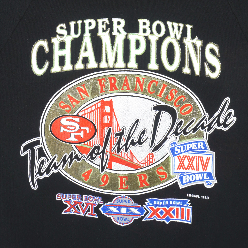 NFL (Jerzees) - 49ers Super Bowl Champions Sweatshirt 1989 Medium Vintage Retro Football
