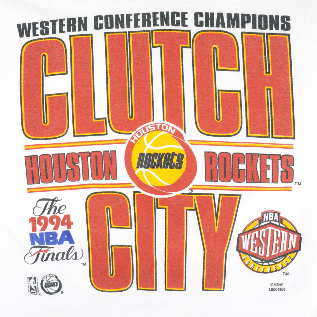 NBA (Hanes) - Houston Rockets World Champions T-Shirt 1994 X-Large Vintage Retro Basketball
