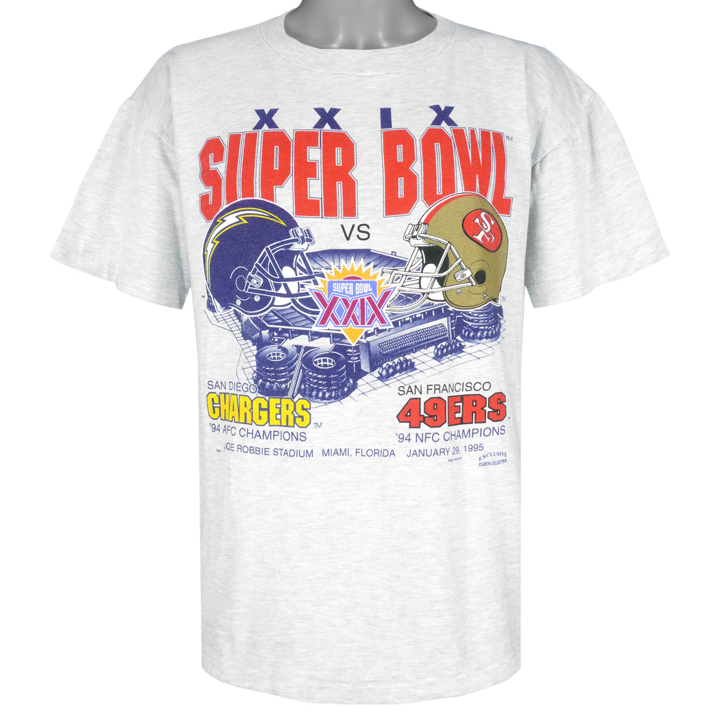 NFL - Super Bowl 29th, Chargers VS 49ers T-Shirt 1994 X-Large Vintage Retro Football