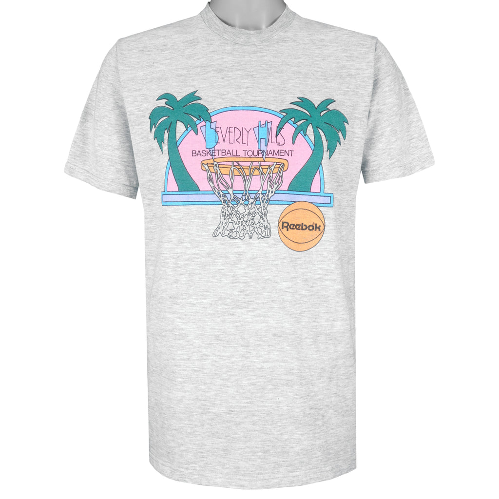Reebok - Beverly Hills Basketball Tournament T-Shirt 1990s Large Vintage Retro Basketball