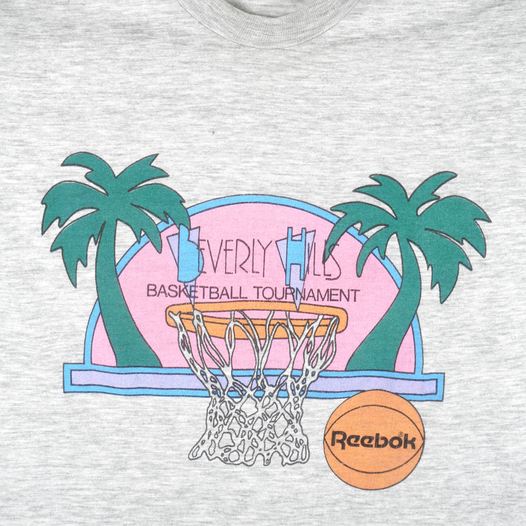 Reebok - Beverly Hills Basketball Tournament T-Shirt 1990s Large Vintage Retro Basketball
