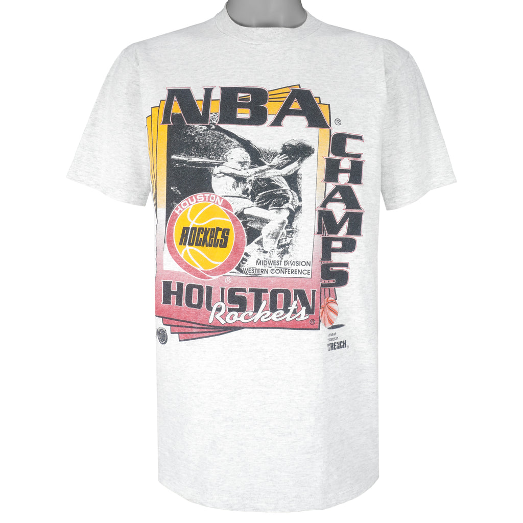 NBA (Jerzees) - Houston Rockets T-Shirt 1990s Large Vintage Retro Basketball 