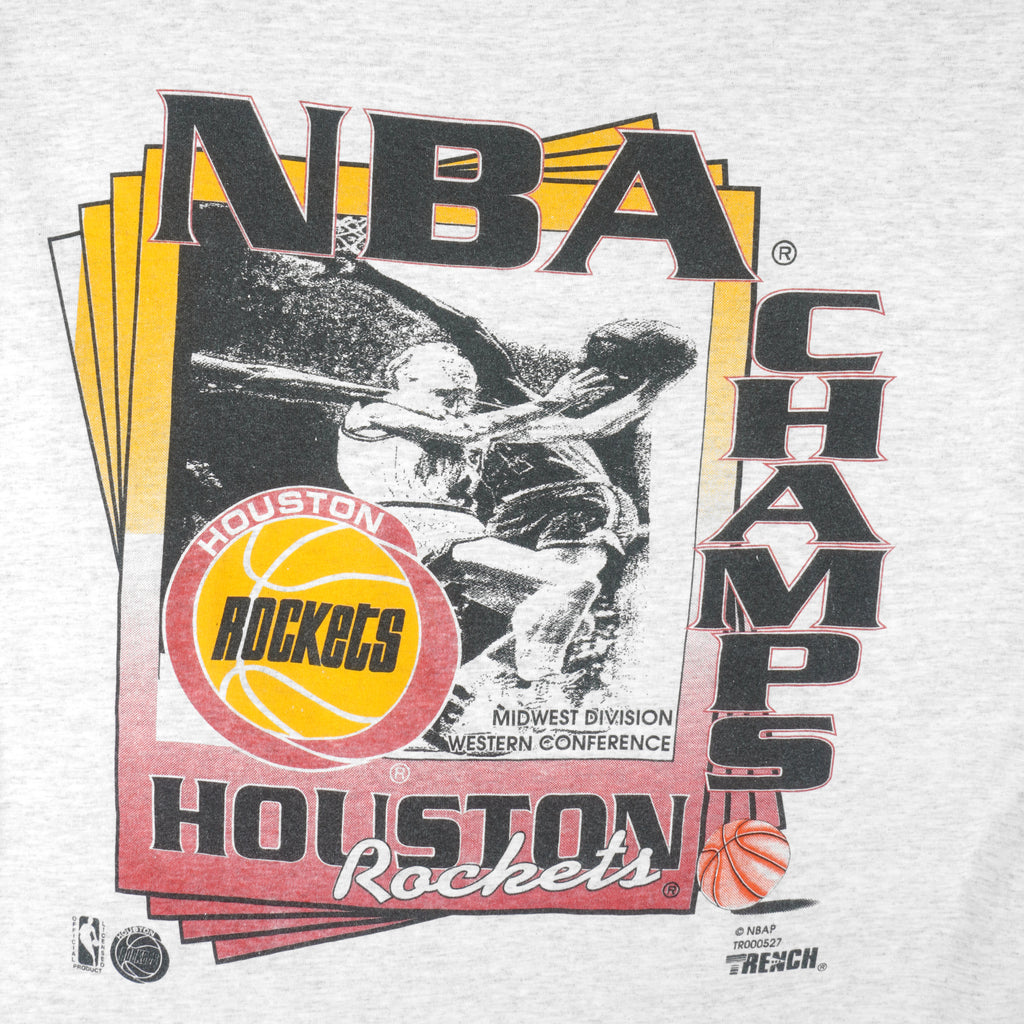 NBA (Jerzees) - Houston Rockets T-Shirt 1990s Large Vintage Retro Basketball 