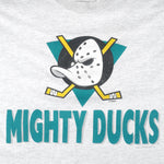 NHL - Grey Mighty Ducks of Anaheim T-Shirt 1993 Large Vintage Retro Hockey