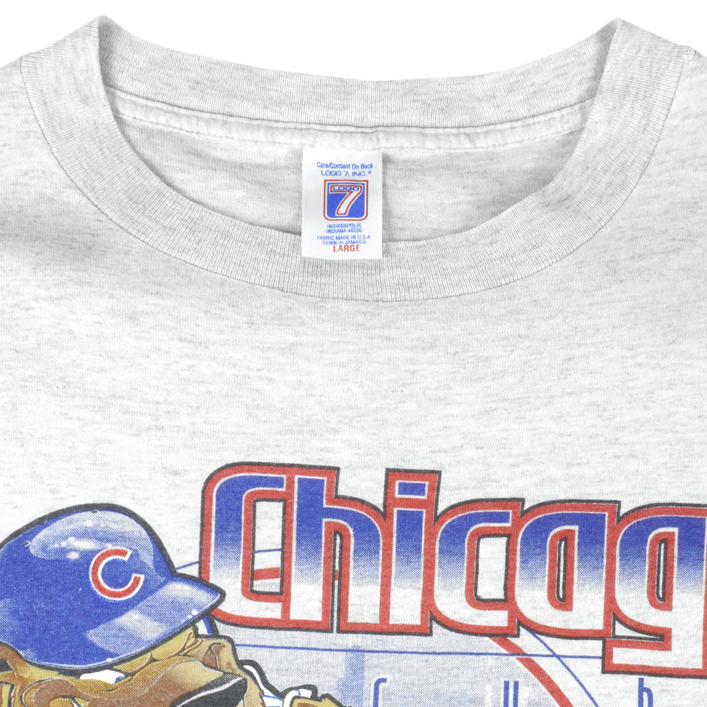 MLB (Logo 7) - Chicago Cubs Big Logo T-Shirt 1996 Large Vintage Retro Baseball