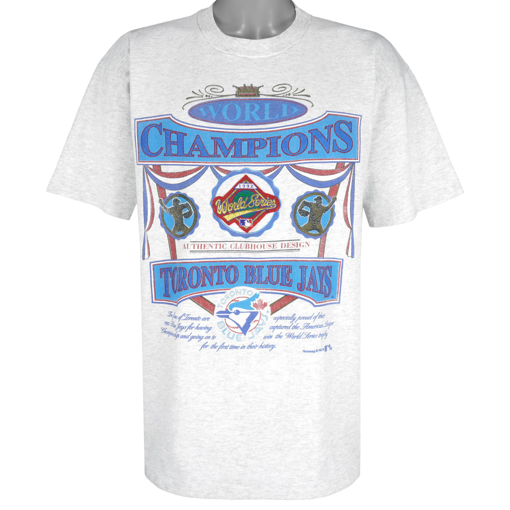 MLB (Nutmeg)- Toronto Blue Jays, Champions T-Shirt 1992 Large Vintage Retro Baseball