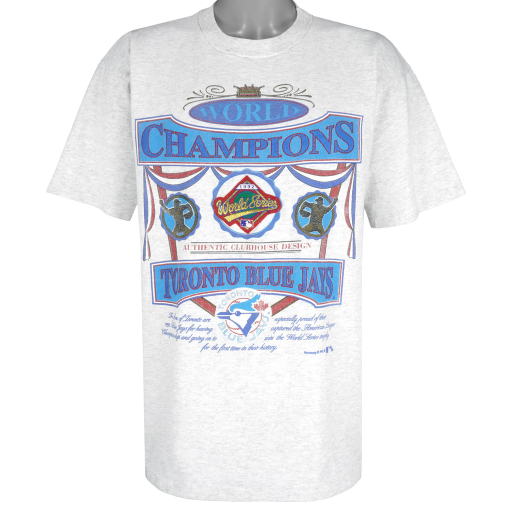 MLB (Nutmeg)- Toronto Blue Jays, Champions T-Shirt 1992 Large Vintage Retro Baseball
