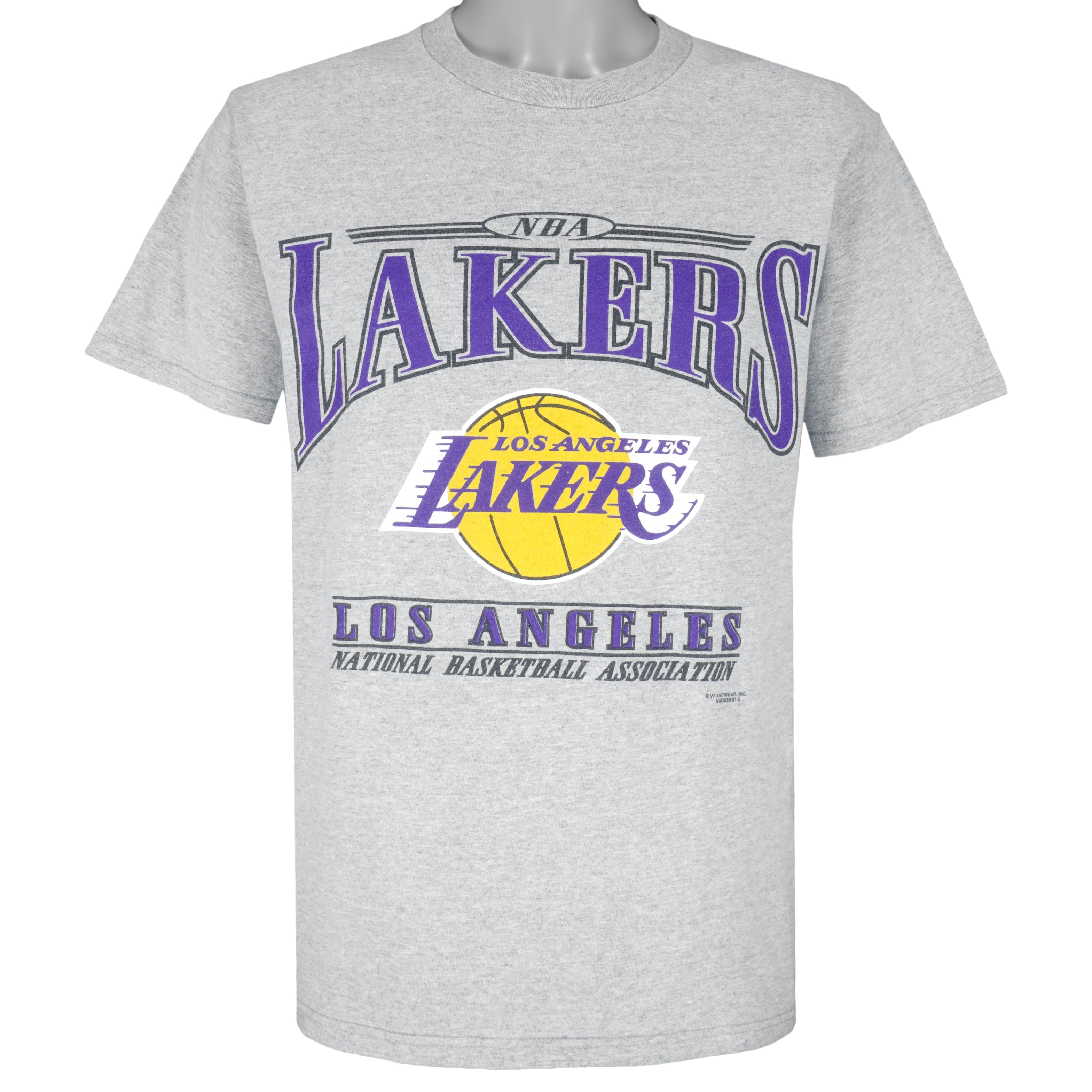 NBA (Lee)- Los Angeles Lakers Big Logo T-Shirt 1990s Medium Vintage Retro Basketball