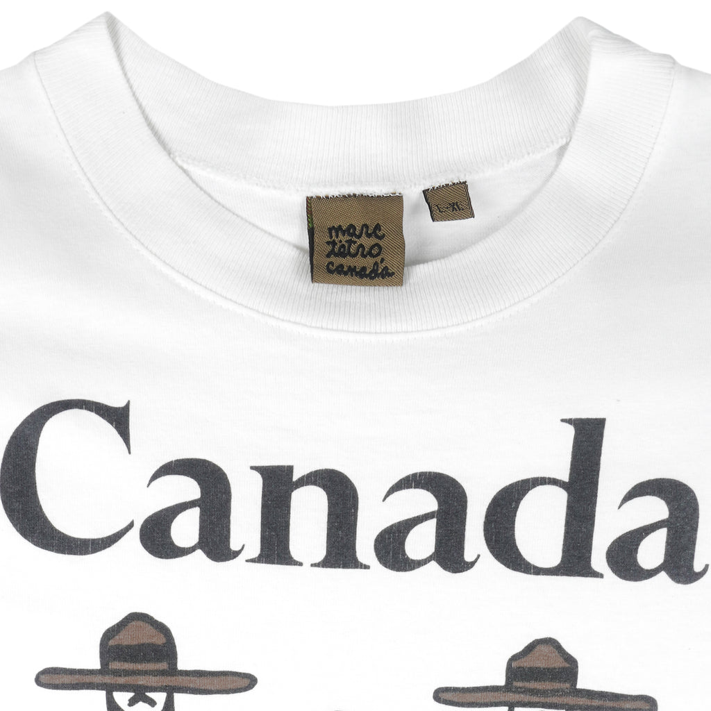 Vintage (Marc Tetro) - White Canada RCMP T-Shirt 1990s Large Vintage Retro