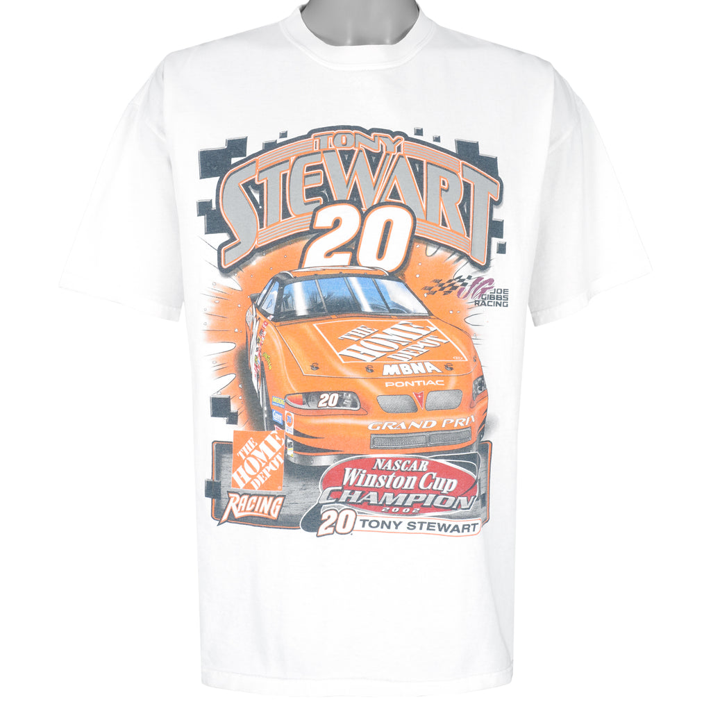 NASCAR (Chase) - Tony Stewart #20, Winston Cup Champion T-Shirt 2002 Large Vintage Retro