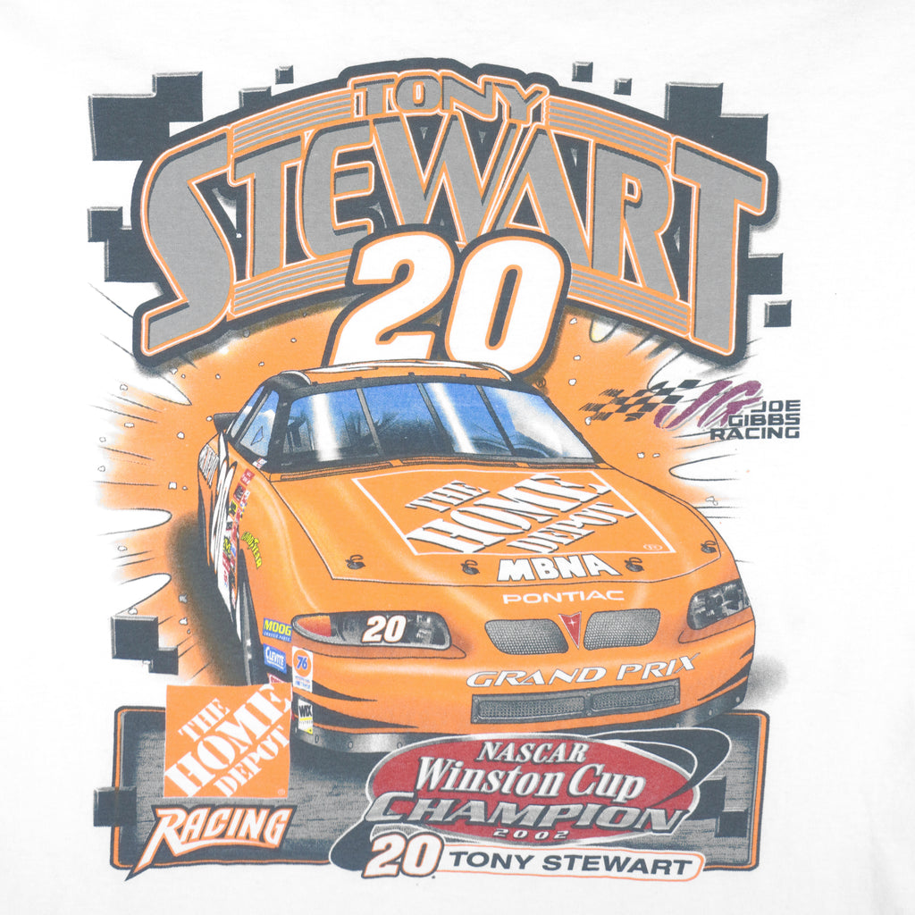 NASCAR (Chase) - Tony Stewart #20, Winston Cup Champion T-Shirt 2002 Large Vintage Retro