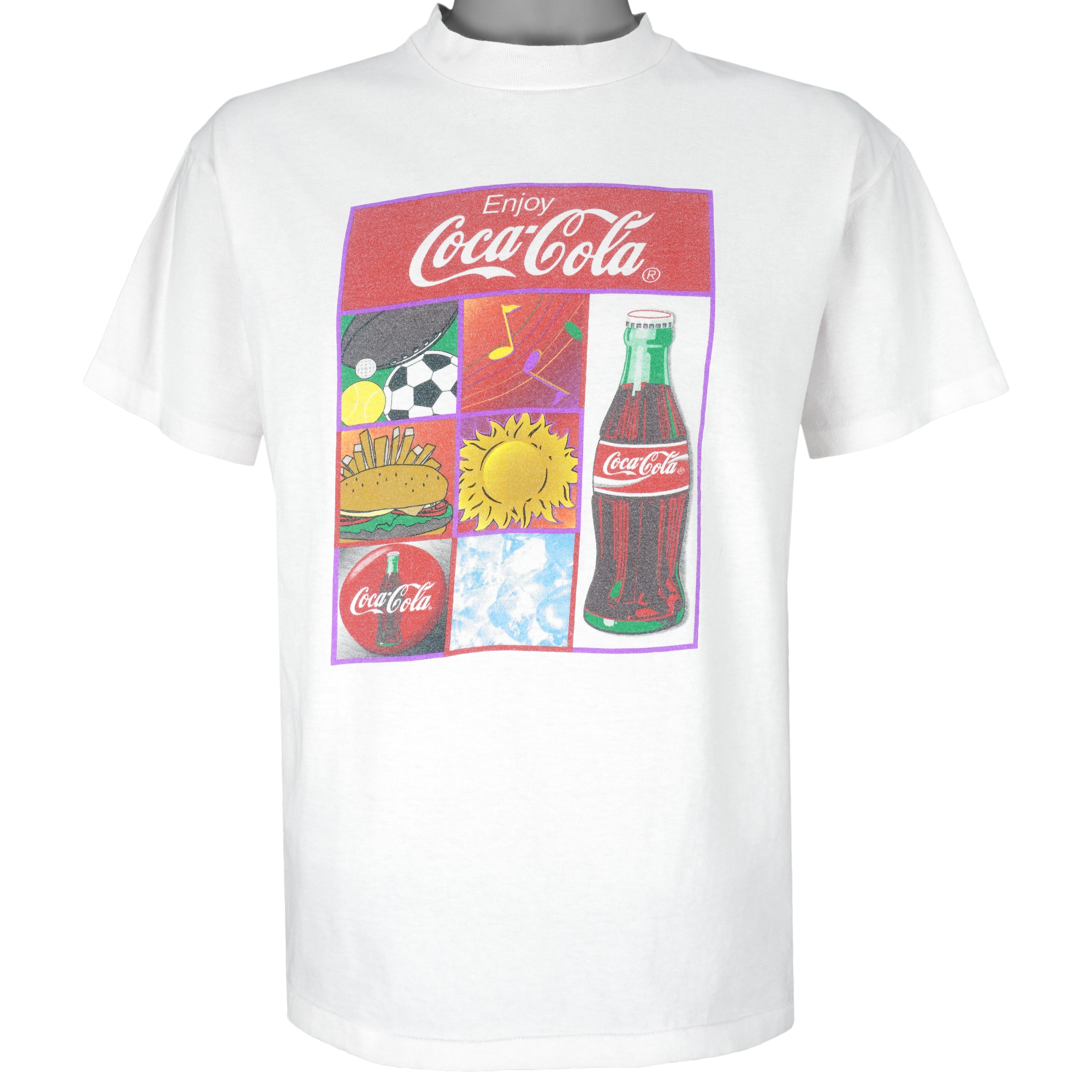 Vintage (Hanes) - Enjoy Coca-Cola T-Shirt 1990s Large Vintage Retro